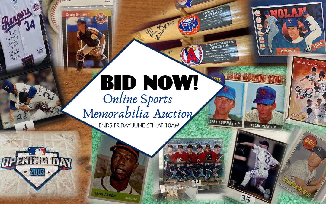 ONLINE AUCTION – LIFETIME COLLECTION OF SPORTS MEMORABILIA MAY 29TH – JUNE 5TH