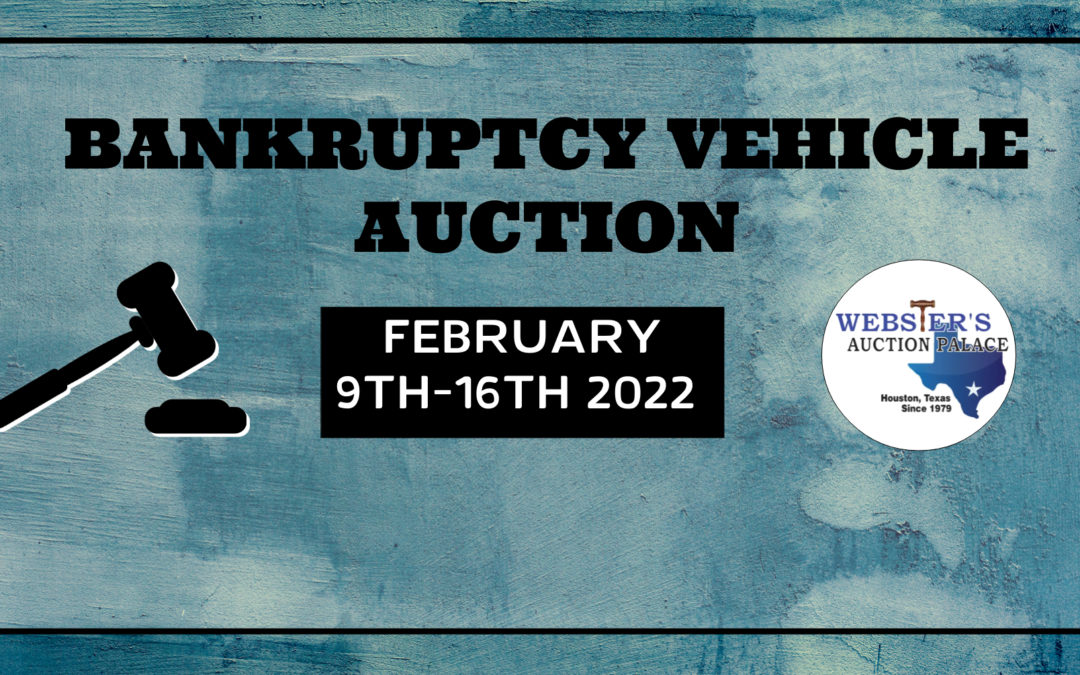 ONLINE – BANKRUPTCY VEHICLES, TRAILERS, SIGNED MEMORABILIA  WEDNESDAY FEBRUARY 9TH – WEDNESDAY FEBRUARY 16TH