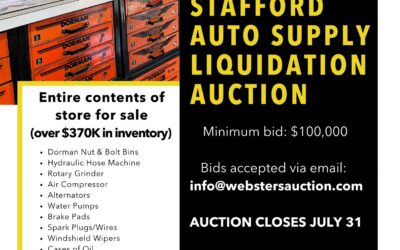 STAFFORD AUTO SUPPLY COMPLETE AUTO PART STORE LIQUIDATION – NOW ACCEPTING BIDS OVER 100K