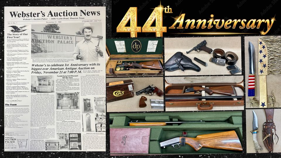 44th ANNIVERSARY AUCTION – FIREARMS, AMMUNITION, NATIVE AMERICAN COLLECTION & MORE STARTS FRIDAY NOVEMBER 24TH AT 10AM