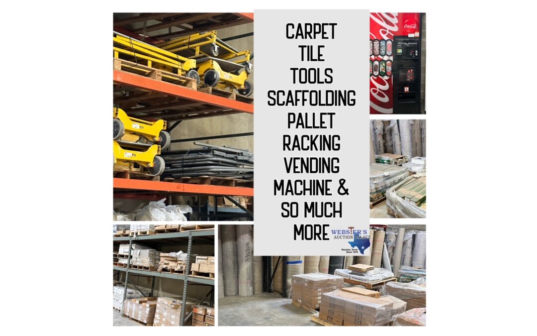 BID NOW – TILE, CARPET, TOOLS, SCAFFOLDING, PALLET RACKING & MORE CLOSES WEDNESDAY FEBRUARY 14TH AT 10AM